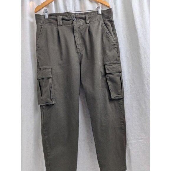 I love Ugly women's size large dark green cargo chino pants A5 - Picture 3 of 12